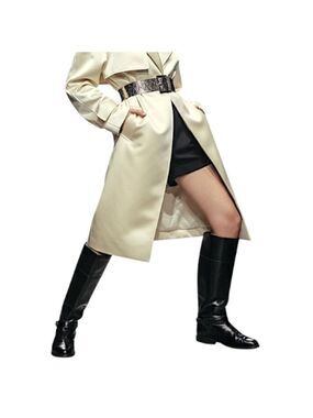 Vintage minimalist tall black vegan leather fleece lined flat boots 10